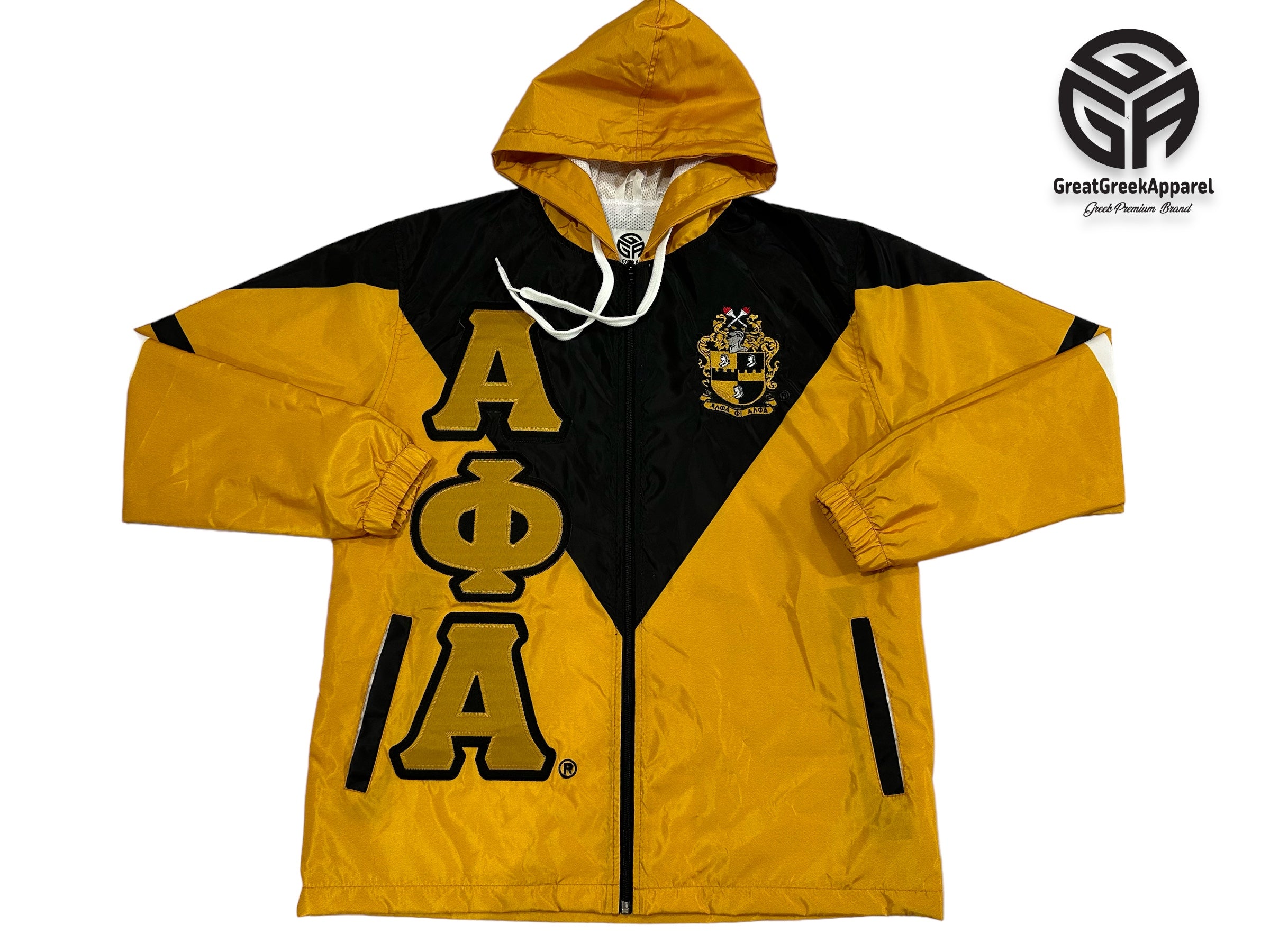 Alpha Sigma Phi Windbreaker lined with flannel lining, Alpha Sigma Phi Fraternity shops Jacket, Alpha Sigma Phi Anorak, AlphaSigmaPhi Rain coat