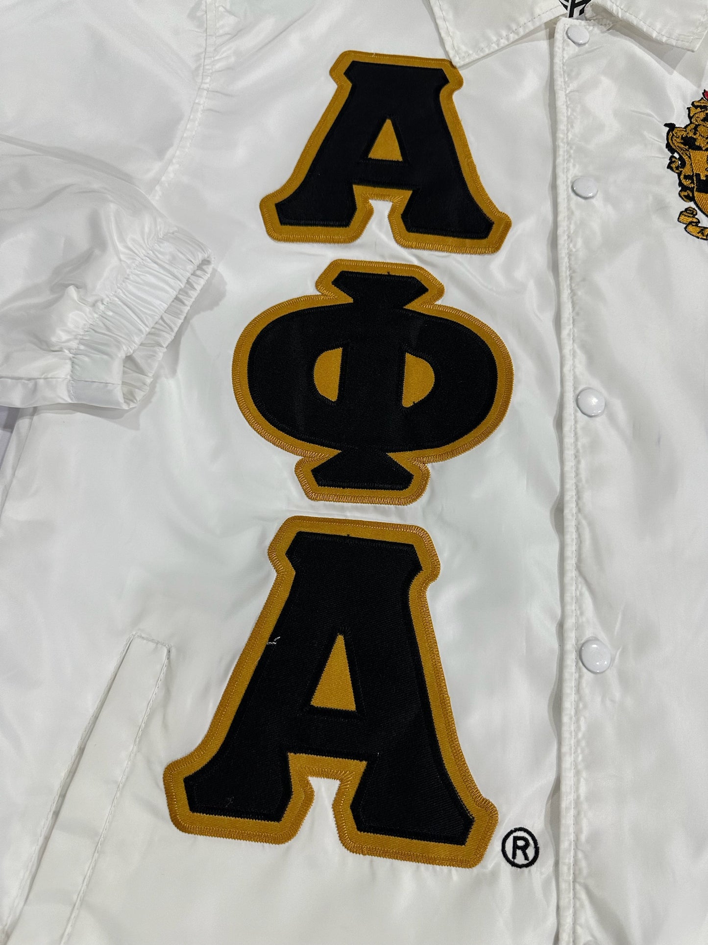 Alpha Phi Alpha Waterproof white Coach jacket